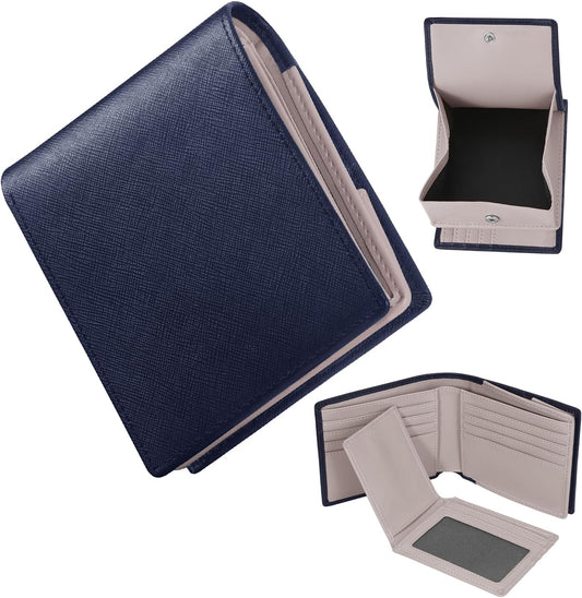 最大22枚のカードを収納できる大容量を誇るメンズ二つ折り財布。取り外し可能なカードスロットを備えたボックス型の小銭入れは、一流の財布職人によって丁寧に仕上げられています。